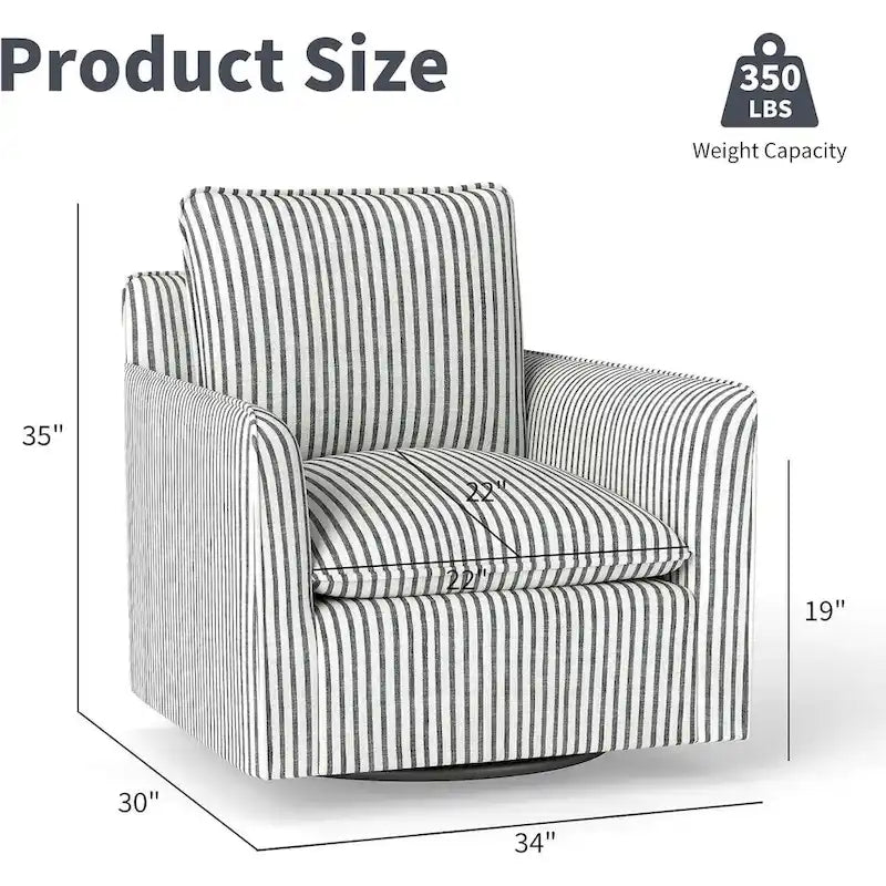 Fauteuil pivotant de salon Fauteuil de lecture pivotant avec dossier et coussin épais
