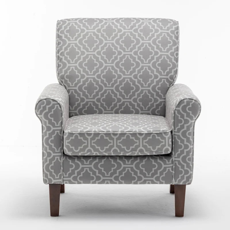 Fauteuil de salon traditionnel à bras roulés