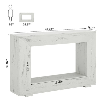 Console étroite de 47 pouces avec rangement pour entrée, salon - 120 L x 74 H x 30 P cm