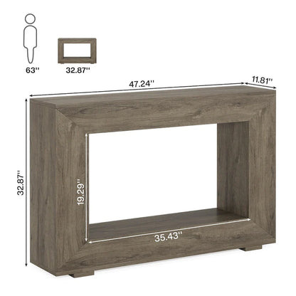 Console étroite de 47 pouces avec rangement pour entrée, salon - 120 L x 74 H x 30 P cm