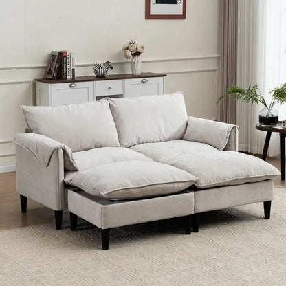 Canapé Modulable Cabriolet 69 Places avec Ottoman et Rangement
