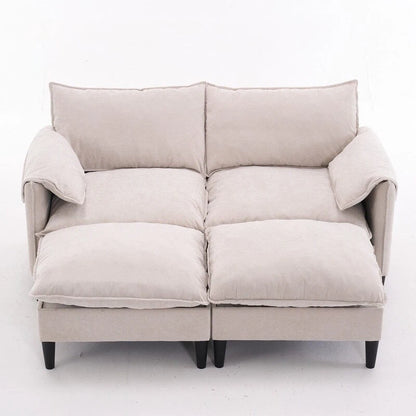 Canapé Modulable Cabriolet 69 Places avec Ottoman et Rangement