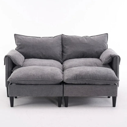 Canapé Modulable Cabriolet 69 Places avec Ottoman et Rangement