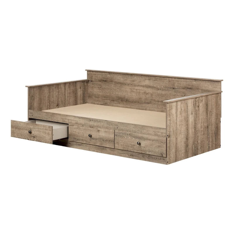 Lit de repos contemporain avec 3 tiroirs de rangement – Canapé et lit à double fonction, garantie de 5 ans