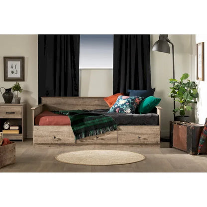 Lit de repos contemporain avec 3 tiroirs de rangement – Canapé et lit à double fonction, garantie de 5 ans