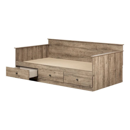Lit de repos contemporain avec 3 tiroirs de rangement – Canapé et lit à double fonction, garantie de 5 ans