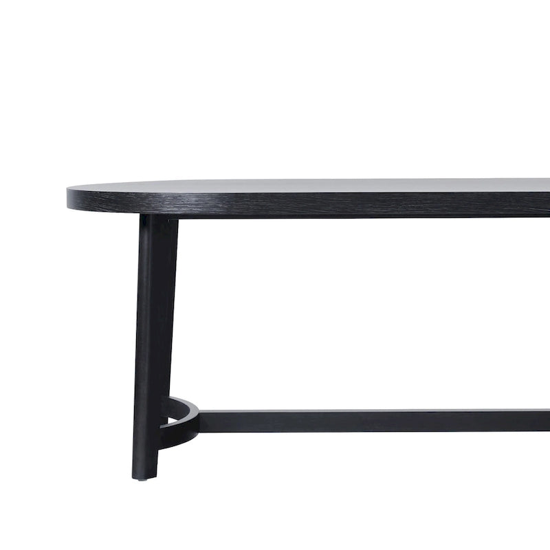 Table à manger ovale moderne rustique de 70 po – placage de chêne, pieds inclinés, 6 places, capacité de 300 lb