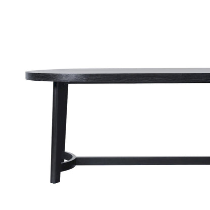 Table à manger ovale moderne rustique de 70 po – placage de chêne, pieds inclinés, 6 places, capacité de 300 lb
