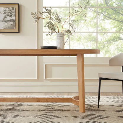 Table à manger ovale moderne rustique de 70 po – placage de chêne, pieds inclinés, 6 places, capacité de 300 lb