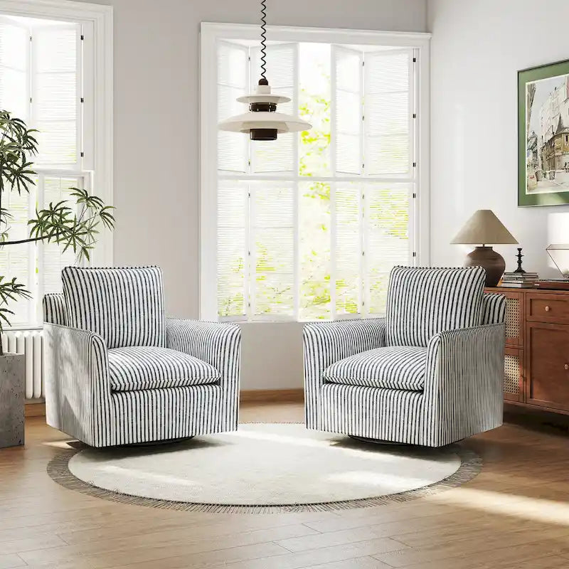 Fauteuil pivotant de salon Fauteuil de lecture pivotant avec dossier et coussin épais