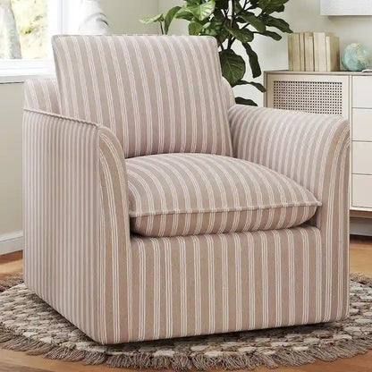 Fauteuil pivotant de salon Fauteuil de lecture pivotant avec dossier et coussin épais