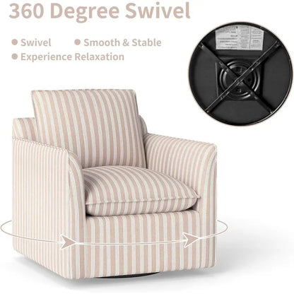 Fauteuil pivotant de salon Fauteuil de lecture pivotant avec dossier et coussin épais