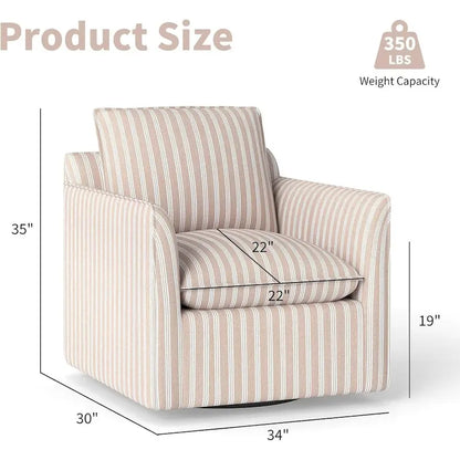 Fauteuil pivotant de salon Fauteuil de lecture pivotant avec dossier et coussin épais