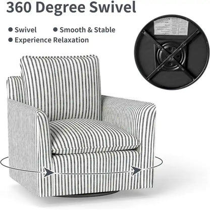 Fauteuil pivotant de salon Fauteuil de lecture pivotant avec dossier et coussin épais