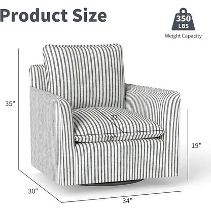 Fauteuil pivotant de salon Fauteuil de lecture pivotant avec dossier et coussin épais