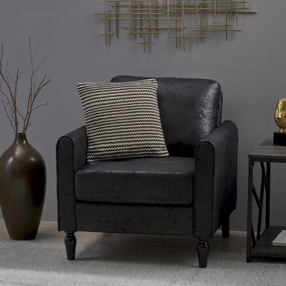 Fauteuil club moderne en microfibre de 31 po avec pieds coniques et coussins d'assise épais