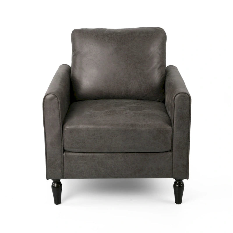 Fauteuil club moderne en microfibre de 31 po avec pieds coniques et coussins d'assise épais