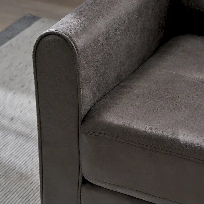 Fauteuil club moderne en microfibre de 31 po avec pieds coniques et coussins d'assise épais