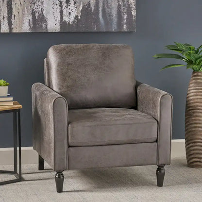 Fauteuil club moderne en microfibre de 31 po avec pieds coniques et coussins d'assise épais