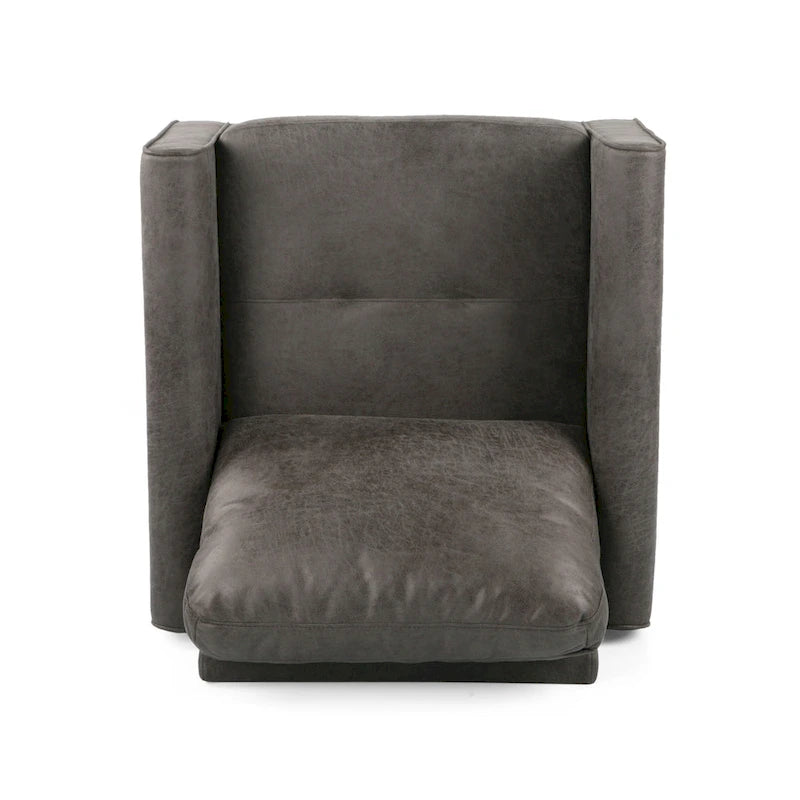 Fauteuil club moderne en microfibre de 31 po avec pieds coniques et coussins d'assise épais