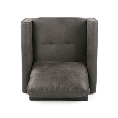 Fauteuil club moderne en microfibre de 31 po avec pieds coniques et coussins d'assise épais