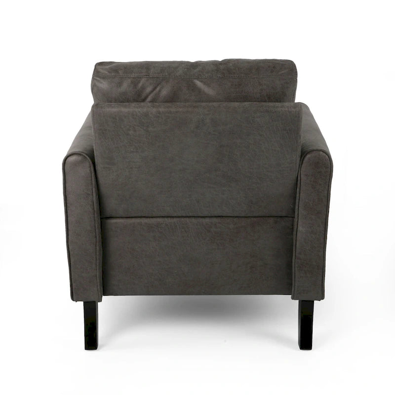 Fauteuil club moderne en microfibre de 31 po avec pieds coniques et coussins d'assise épais