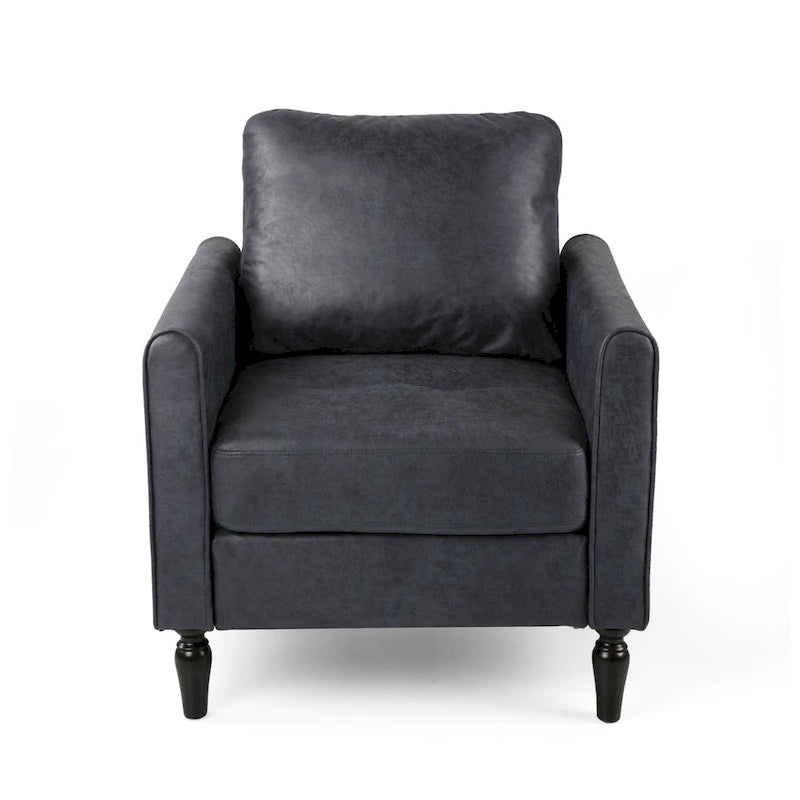 Fauteuil club moderne en microfibre de 31 po avec pieds coniques et coussins d'assise épais