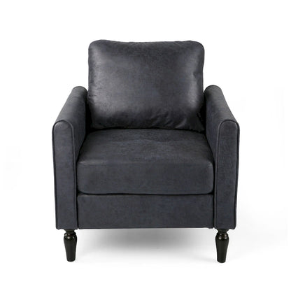 Fauteuil club moderne en microfibre de 31 po avec pieds coniques et coussins d'assise épais