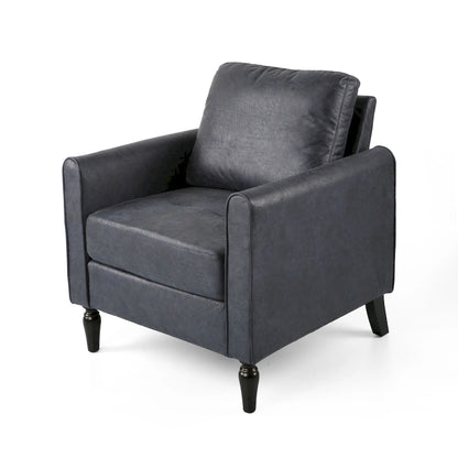 Fauteuil club moderne en microfibre de 31 po avec pieds coniques et coussins d'assise épais