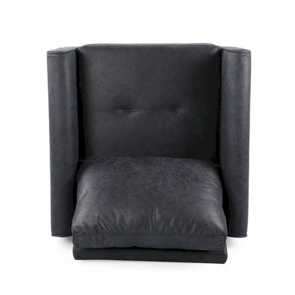 Fauteuil club moderne en microfibre de 31 po avec pieds coniques et coussins d'assise épais