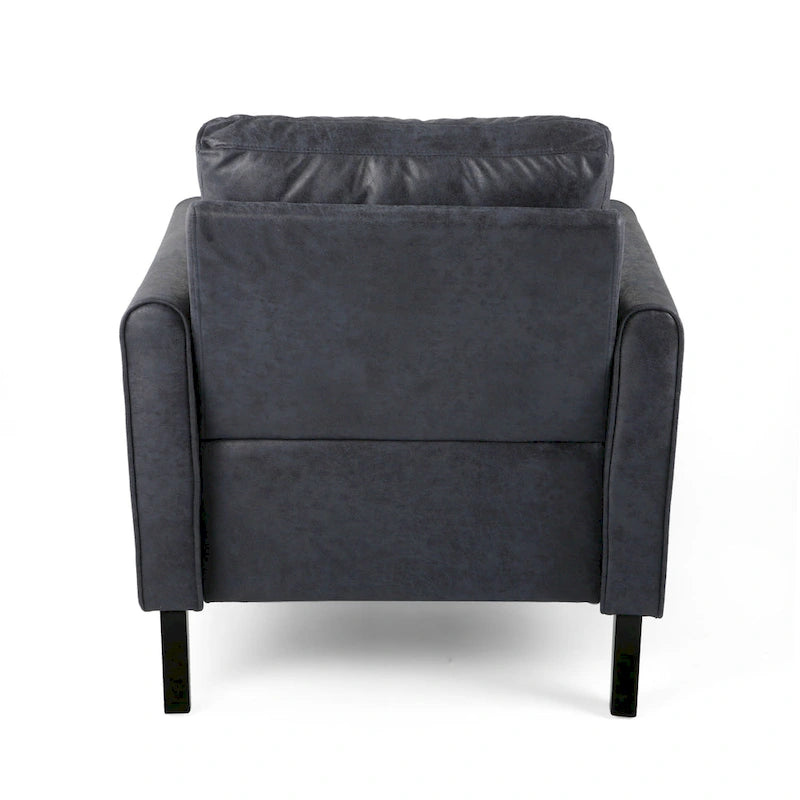 Fauteuil club moderne en microfibre de 31 po avec pieds coniques et coussins d'assise épais