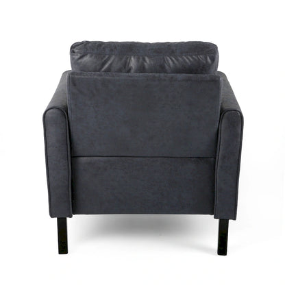 Fauteuil club moderne en microfibre de 31 po avec pieds coniques et coussins d'assise épais