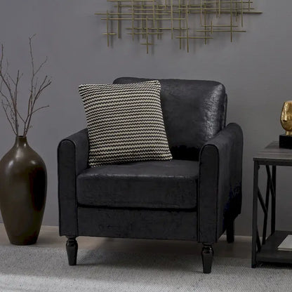 Fauteuil club moderne en microfibre de 31 po avec pieds coniques et coussins d'assise épais