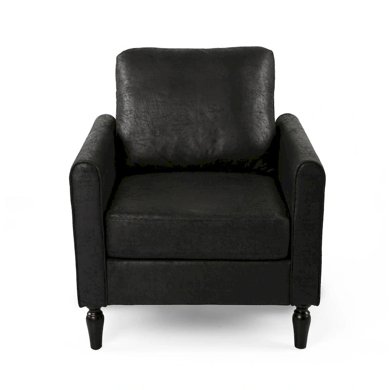 Fauteuil club moderne en microfibre de 31 po avec pieds coniques et coussins d'assise épais