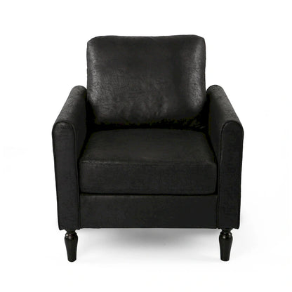 Fauteuil club moderne en microfibre de 31 po avec pieds coniques et coussins d'assise épais
