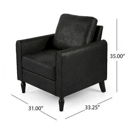 Fauteuil club moderne en microfibre de 31 po avec pieds coniques et coussins d'assise épais