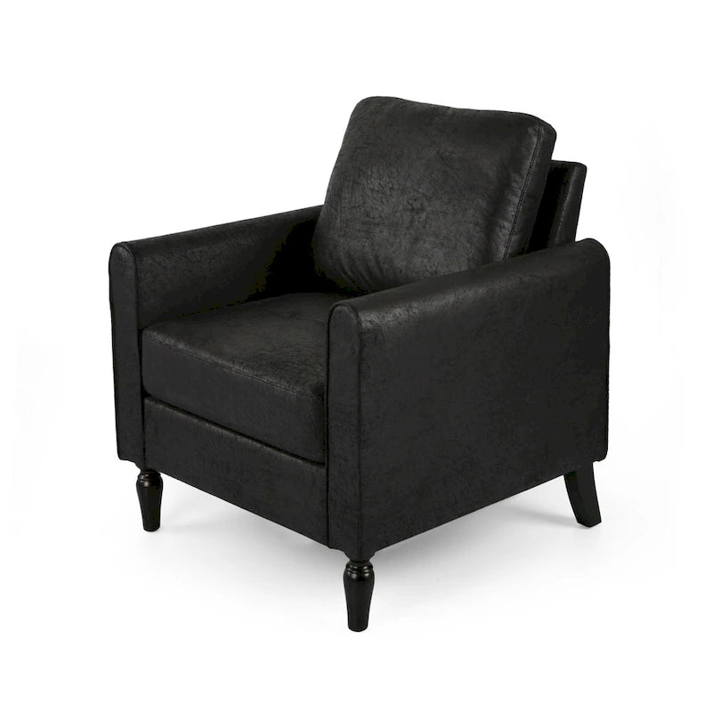 Fauteuil club moderne en microfibre de 31 po avec pieds coniques et coussins d'assise épais