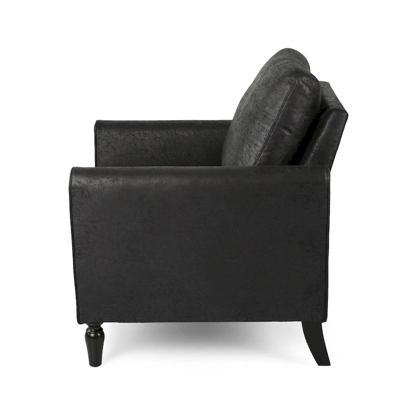 Fauteuil club moderne en microfibre de 31 po avec pieds coniques et coussins d'assise épais