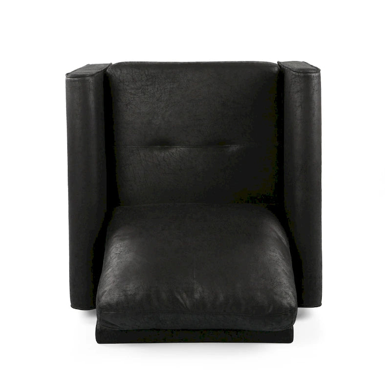 Fauteuil club moderne en microfibre de 31 po avec pieds coniques et coussins d'assise épais