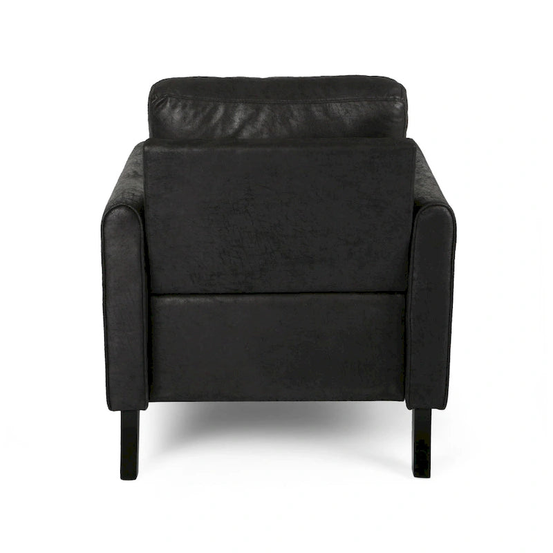 Fauteuil club moderne en microfibre de 31 po avec pieds coniques et coussins d'assise épais