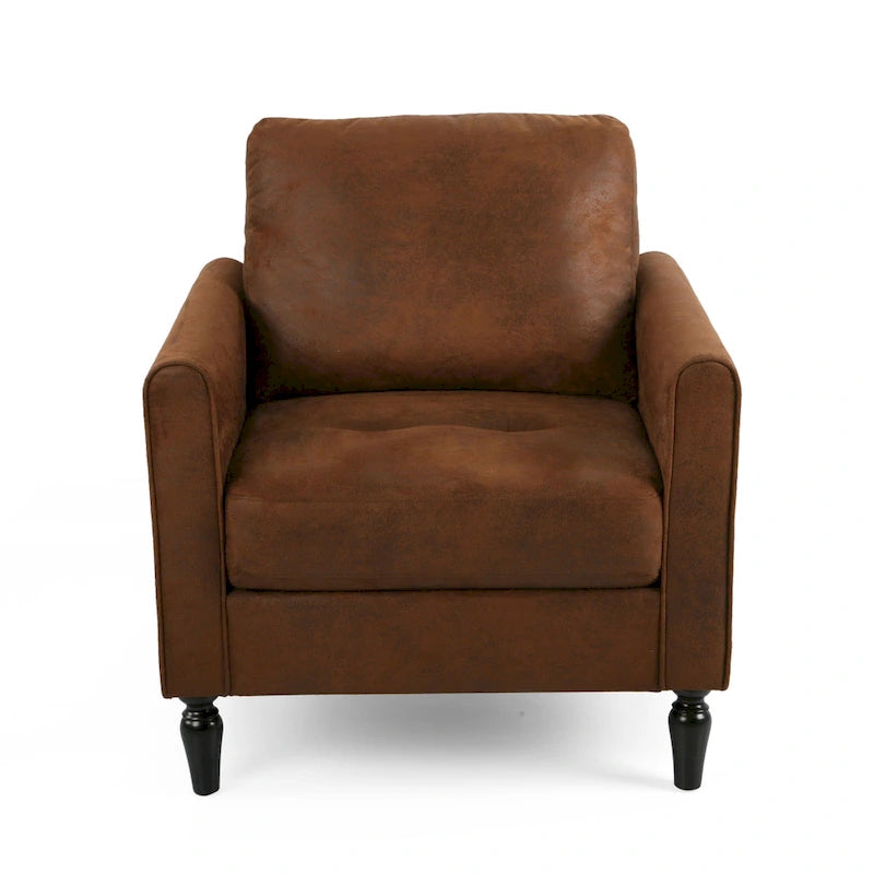 Fauteuil club moderne en microfibre de 31 po avec pieds coniques et coussins d'assise épais