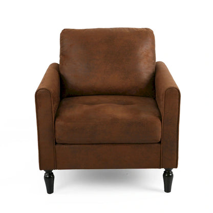 Fauteuil club moderne en microfibre de 31 po avec pieds coniques et coussins d'assise épais