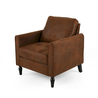 Fauteuil club moderne en microfibre de 31 po avec pieds coniques et coussins d'assise épais