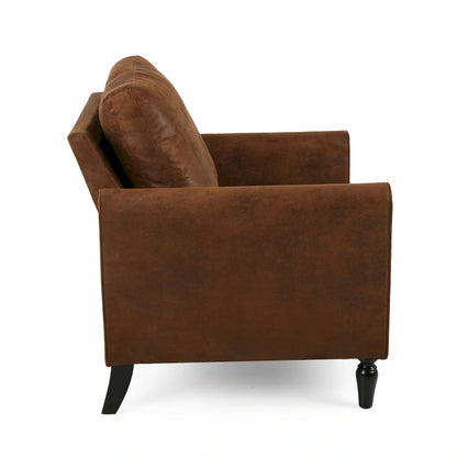 Fauteuil club moderne en microfibre de 31 po avec pieds coniques et coussins d'assise épais