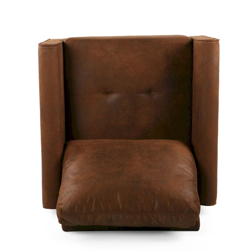 Fauteuil club moderne en microfibre de 31 po avec pieds coniques et coussins d'assise épais