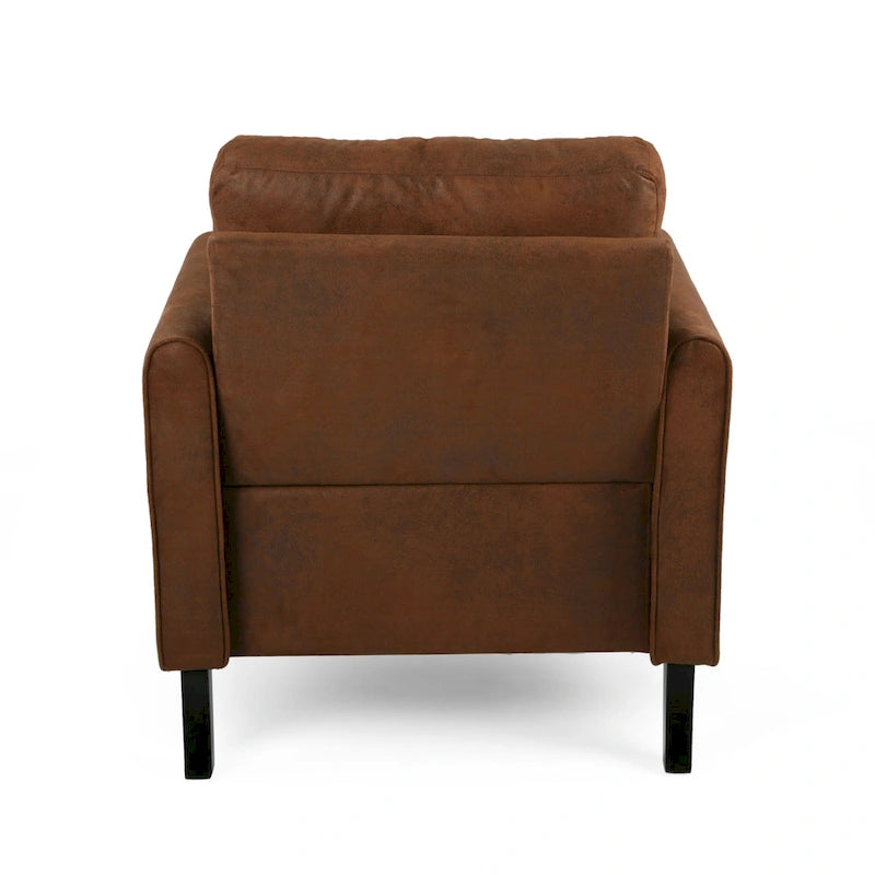 Fauteuil club moderne en microfibre de 31 po avec pieds coniques et coussins d'assise épais