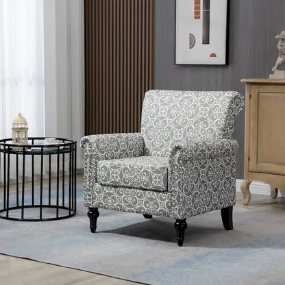 Fauteuil d'appoint rembourré Mid-Century Modern - 30,70 x 29,92 x 34,05