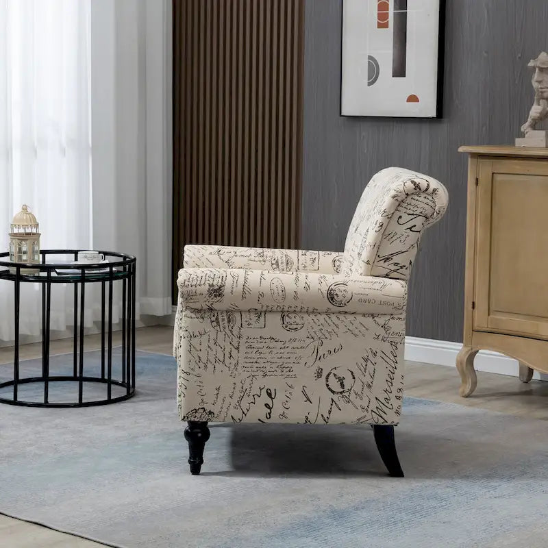 Fauteuil d'appoint rembourré Mid-Century Modern - 30,70 x 29,92 x 34,05