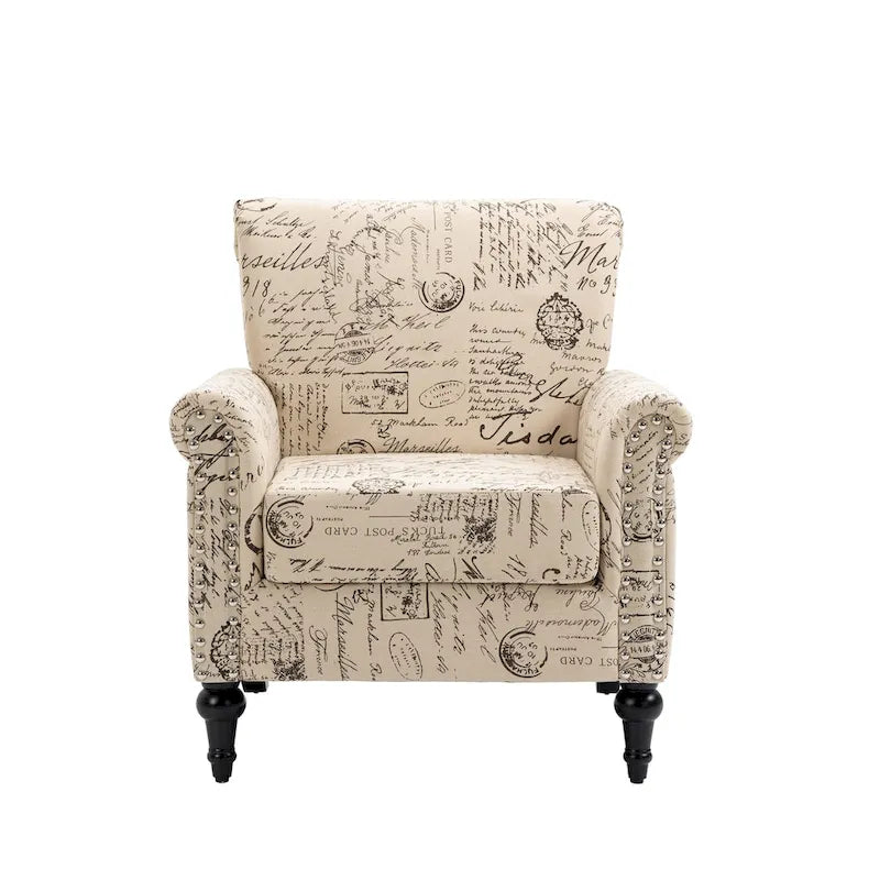 Fauteuil d'appoint rembourré Mid-Century Modern - 30,70 x 29,92 x 34,05
