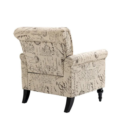 Fauteuil d'appoint rembourré Mid-Century Modern - 30,70 x 29,92 x 34,05
